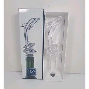 Vintage Mikasa Dolphin Bottle Stopper Made With Austria Lead Crystal